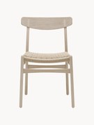 Drevená jedálenská stolička's ručne tkaným sedadlom sedadlom CH23