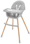 Baby Mix Detská stolička Freja wooden, sivá