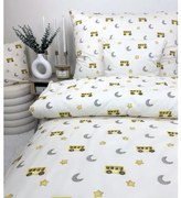 Obliečky Žltý autobus 140x200 / 70x90 cm – 100% bavlna, detský motív, žltý školský autobus, zips