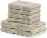 Set 2 béžových osušiek a 4 uterákov DecoKing Bamby