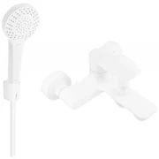 Mexen Royo R05 vaňová batéria so sprchovacím setom, biela - 7223R05-20