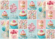 Fototapeta - Farebné košíčky a marshmallows (254x184 cm)
