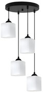 Závesné svietidlo Riffle Square, 4x biele sklenené tienidlo, b, o