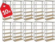 Akcia 10x Regál 220x90x60 cm pozinkovaný 6-policový, nosnosť 1050 kg