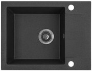 Kuchinox Shire, 1-komorový granitový drez s krátkym odkvapkávačom 570x440x185 mm, čierna, LAV-SBS_713Y