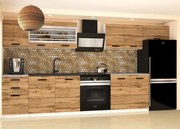 Kuchynská linka Belini 240 cm dub wotan s pracovnou doskou Ella2 TOR ELLA2/5/WT/DW/0/B1