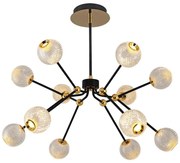 LED luster na tyči GELA 12xLED/5W/230V 3000K čierna/zlatá