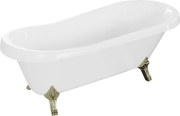 Mexen Retro voľne stojaca vaňa 170 x 75 cm, biela, zlaté nožičky - 53251707500-50