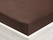 Jersey napínacie prestieradlo JR-026 Čokoládovo hnedé 90 x 200 - výška 20 cm