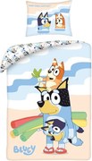Bavlnené posteľné obliečky Bluey - motív Hrátky na pláži - 100% bavlna - 70x90 cm + 140x200 cm