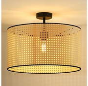 Duolla - Prisadený luster ROLLER RATTAN 1xE27/15W/230V pr. 45 cm béžová/čierna