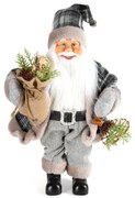 VIANOČNÁ FIGÚRKA SANTA 40 CM SIVÁ
