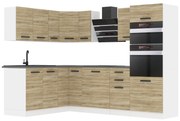 Kuchynská linka Belini Premium Full Version 420 cm dub sonoma s pracovnou doskou MELANIE