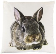 Biely bavlnený vankúš s zajačikom Rabbi - 50 * 10 * 50cm