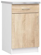 Spodná kuchynská skrinka s doskou LIMA S50 SZ1 biela / dub sonoma