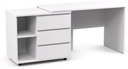 DREVONA Písací stolík s otočným kontajnerom biely REA ROY ľavý