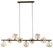 Závesný luster LAVA 9xG9/8W/230V bronzový/dymovo-béžový