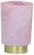 Ružová sklenená stolná lampa Marble Led - Ø10*27cm