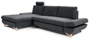 Rozkladacia rohová čalúnená sedacia súprava AVESTA do tvaru L, s úložným priestorom, ľavá, antracit