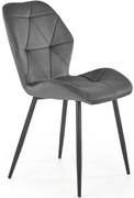 Stolička K453 Velvet/Kov Šedá