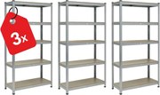 Akcia 3x Regál 180x60x40 cm pozinkovaný 5-policový, nosnosť 875 kg
