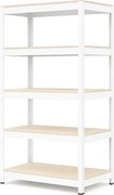 Regál 180x80x40 cm lakovaný 5-policový, nosnosť 875 kg - biely