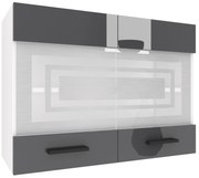 Kuchynská skrinka Belini horná 80 cm šedý lesk INF SGW80/3/WT/S/0/B1