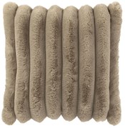 Taupe plyšový mäkučký rebrovaný vankúš Soft Gio - 45*45 cm