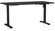 Výškovo nastaviteľný stôl OfficeTech A, 160 x 80 cm, čierna podnož, čierna