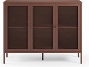 Vínovočervená kovová komoda 121x90x40 cm Fayna – Marckeric