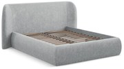 Svetlosivá čalúnená dvojlôžková posteľ s úložným priestorom s roštom 180x200 cm Hauke – Makamii