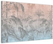 Obraz - Tropické rastliny na stene (90x60 cm)