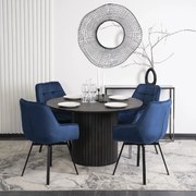 PROXIMA.store - Otočné jedálenské kreslo LUNA FARBA: modrá, FARBA NÔH: čierna