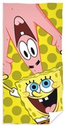 Detská plážová osuška SpongeBob a Patrik - 100% bavlna, froté s gramážou 300 gr./m2 - 70 x 140 cm