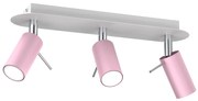 Bodové svietidlo Preston, 3x ružové kovové tienidlo, w/ch