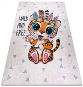 Detský koberec protišmykový BAMBINO 1960 Tigrík biely