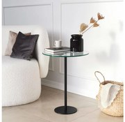 Odkladací stolík SOCIAL 50x40 cm čierna/číra