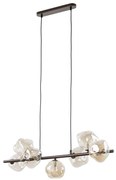 Luster na lanku LAVA 7xG9/8W/230V bronzová/dymovo-béžová
