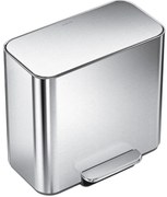 Simplehuman Mini pedálový odpadkový kôš na triedený odpad 15 l, nehrdz. oceľ mat
