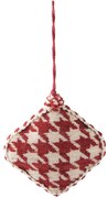 Vianočná červená textilné ozdoba kočotverec - 11 * 3 * 11 cm