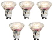 Sada 5 čírych stmievateľných LED žiaroviek GU10 50mm 4,9W 450 lm 2700K