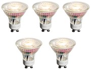 Sada 5 stmievateľných LED žiaroviek GU10 50 mm číra 4,9 W 450 lm 2700 K