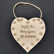 AMADEA Drevené srdce s textom Každý deň, ktorý žijeme.., masívne drevo, 16 x 15 cm