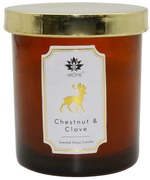 Arome Sviečka vo farebnom skle s viečkom, Chestnut & Clove, 125 g
