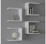 SADA 4x Nástenná polica BASE 30x30 cm biela