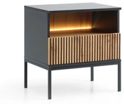 Nočný stolík Sento s LED osvetlením (S54), dub wotan