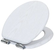 Erga Erga, toaletné WC sedátko z MDF s pomalým zatváraním, biela, ERG-07907