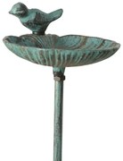 Zapichovacie napájadlo pre vtáky Karla, 98x20x14 cm, liatina, zelená