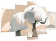 Obraz - Slon v pastelových farbách (150x105 cm)