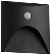 Kanlux 39142 - LED schodové svietidlo so senzorom EXIN 2,5W/230V 4000K IP65 čierne, hranaté